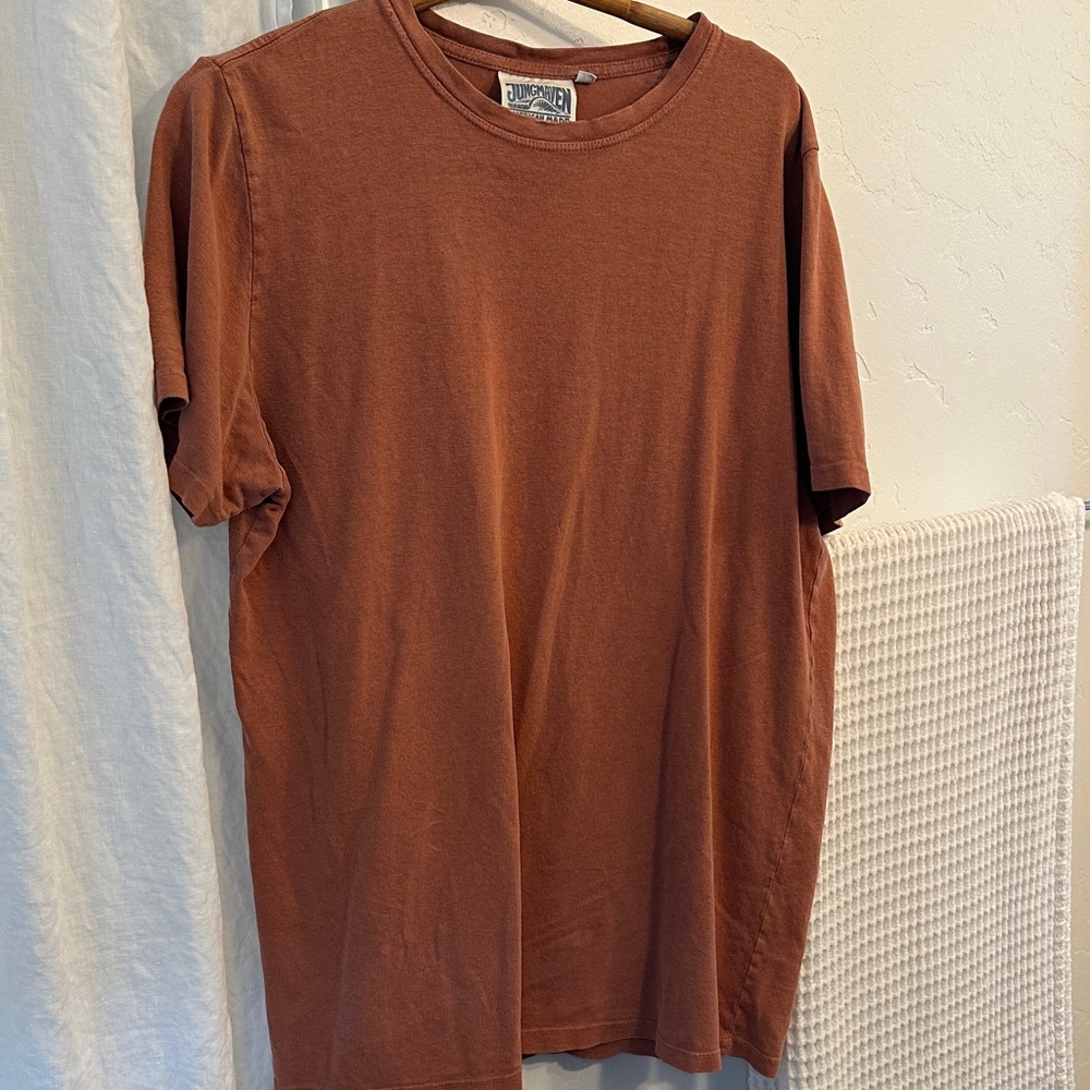 Jungmaven Men's Rust Brown Short Sleeve Crewneck Tee